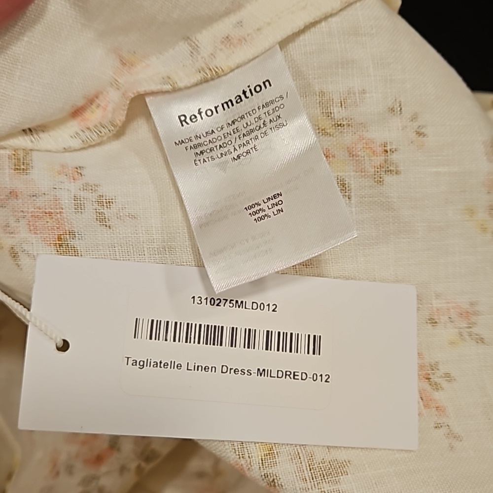 💕REFORMATION💕 Tagliatelle Linen Dress ~ Mildred Floral Print 12 NWT - Picture 16 of 16